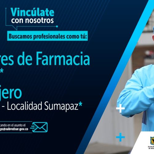 Vacante 4 - mayo 2024 - auxiliares farmacia y mensajero