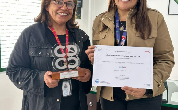 Subred Sur recibe reconocimiento por su compromiso con la excelencia en salud