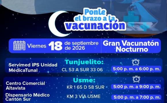 Vacunatón nocturno: viernes 18 septiembre